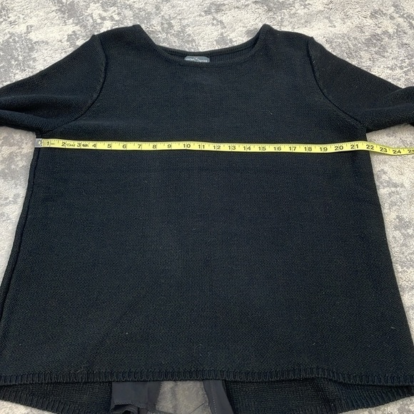 Market & Spruce Brookline Mix Media Sweater Black Peek a Boo Zip Back Sz XL - Picture 8 of 10
